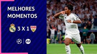 Real Madrid 3 x 1 Suttgart - Gols de Endrick, Mbappé e principais lances | Champions 2024/25