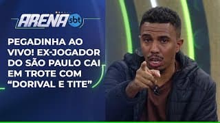 Pegadinha ao vivo! Ex-jogador do São Paulo cai em trote com “Dorival e Tite” | Arena SBT