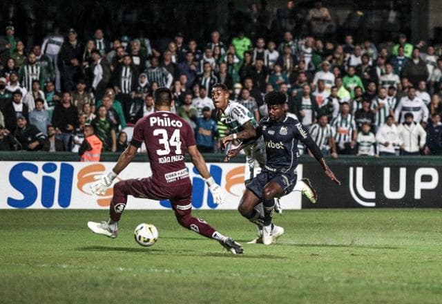 Santos perde do Coritiba em jogo com "milagres" de João Paulo e pênalti não marcado