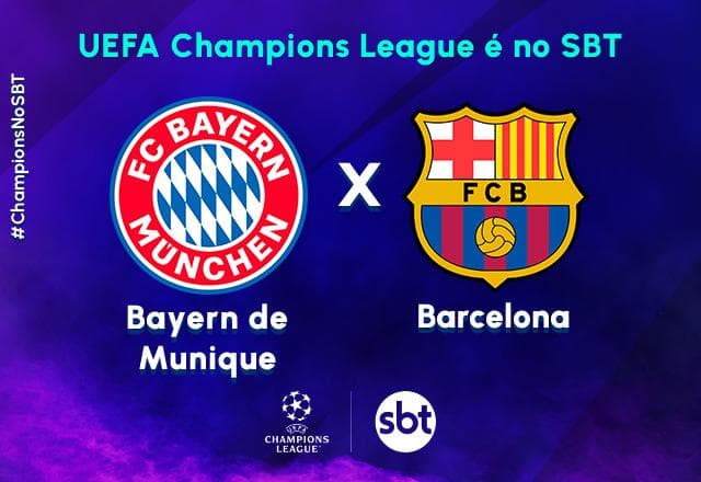SBT transmite Bayern de Munique x Barcelona pela Champions League