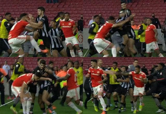 Lucas Piazon, do Botafogo, desloca o ombro em briga com jogadores do Inter