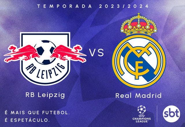 SBT transmite RB Leipzig x Real Madrid pela Champions League