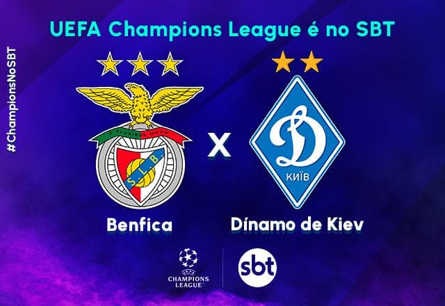 SBT transmite Benfica x Dínamo de Kiev pela Champions League