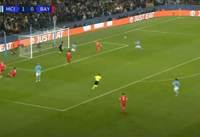 Haaland cruza, e Bernardo Silva faz 2 a 0 de cabeça para o City sobre o Bayern