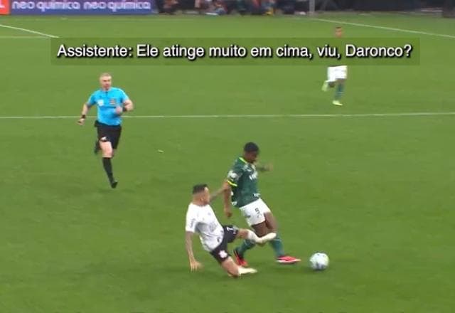 Antes do VAR, assistente diz a Daronco que Maycon acerta Endrick "muito em cima"