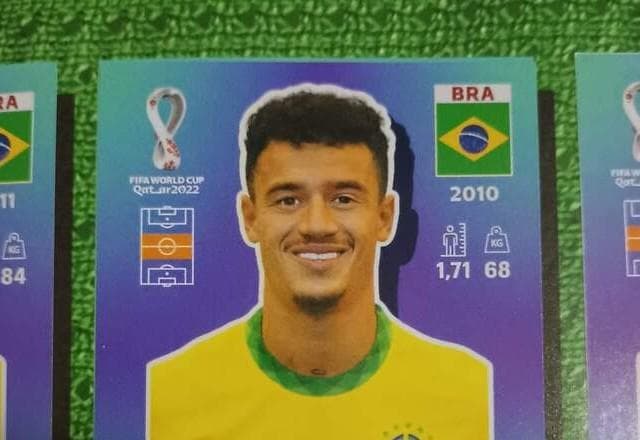 Philippe Coutinho é único jogador errado do Brasil no álbum da Copa