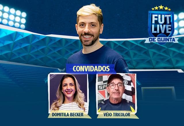 Futlive de Quinta com Rudy Landucci recebe Domitila Becker e Véio Fanático do Tricolor