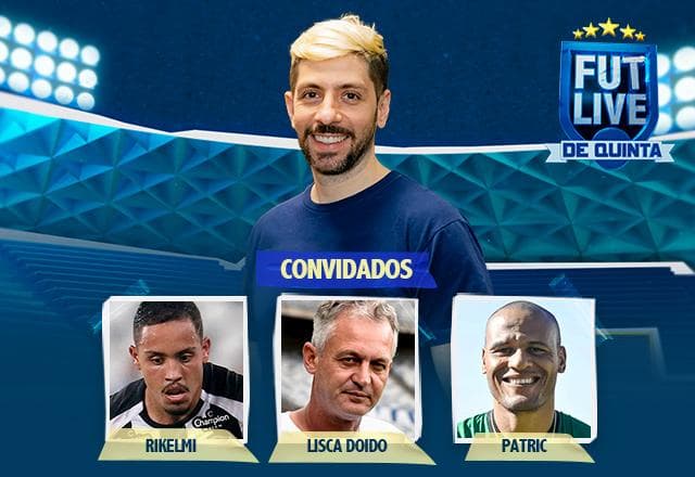 Futlive de Quinta recebe Lisca Doido, Patric do América-MG e Rikelmi do Botafogo