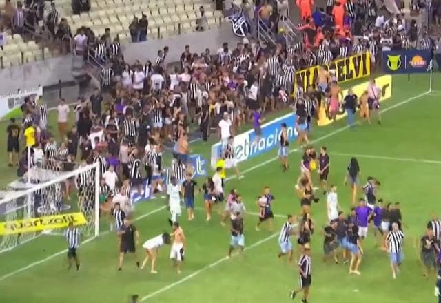 Cenas lamentáveis: torcedores invadem campo em Ceará x Cuiabá e Sport x Vasco