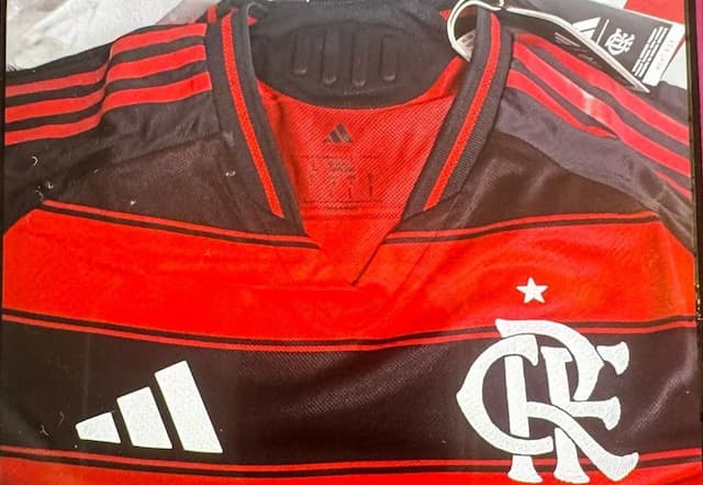 Vaza imagem de nova camisa do Flamengo para a temporada 2025
