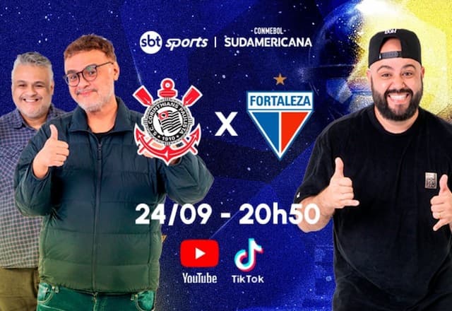 SBT Sports terá transmissão descontraída de Corinthians x Fortaleza pela Sul-Americana