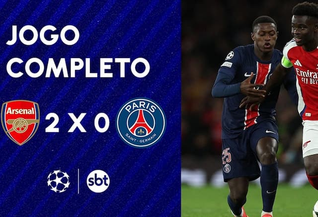 Arsenal 2 x 0 PSG: assista jogo completo, com narração de Cleber Machado