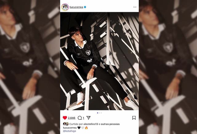 Tucu se adianta e vaza nova camisa de manga longa do Botafogo