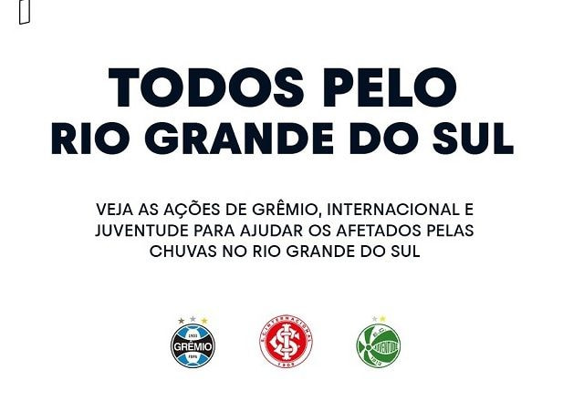 Imagem da noticia Clubes brasileiros se unem em solidariedade ao Rio Grande do Sul