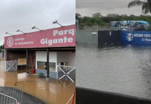 Imagem da noticia Centros de treinamento de Grêmio e Inter alagam com cheia do Rio Guaíba