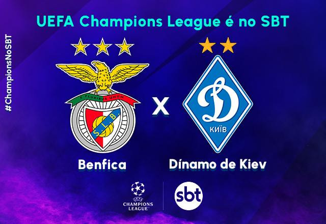 SBT transmite Benfica x Dínamo de Kiev pela Champions League