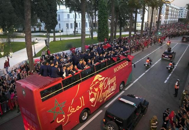 Imagem da noticia Torcida lota ruas de Marrocos em recepção da seleção quarta colocada da Copa