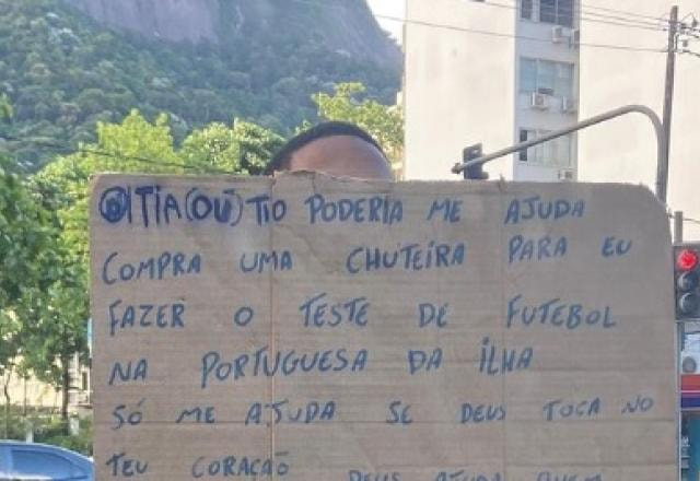 Garoto pede ajuda em farol para fazer peneira, e Portuguesa-RJ tenta achá-lo