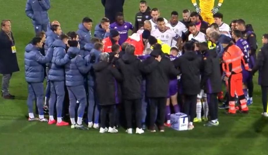 Imagem da noticia Jogo entre Fiorentina e Inter de Milão é suspenso após jogador passar mal em campo