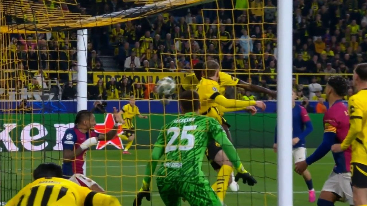 Mais um! Guirassy marca de cabeça e amplia para o Borussia contra o Barcelona