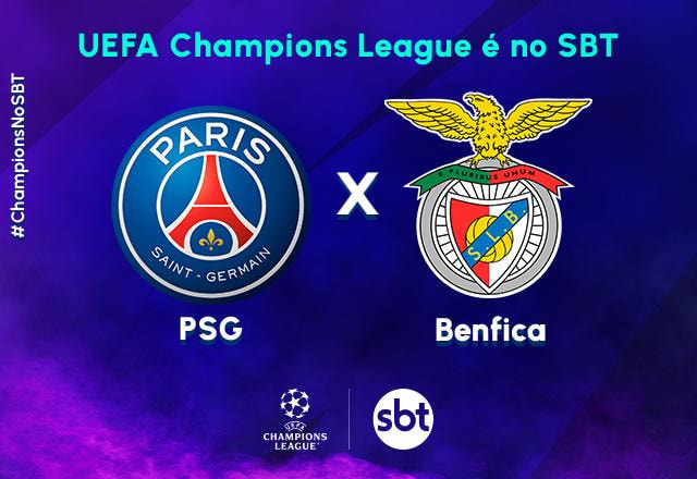 SBT transmite PSG x Benfica pela Champions League