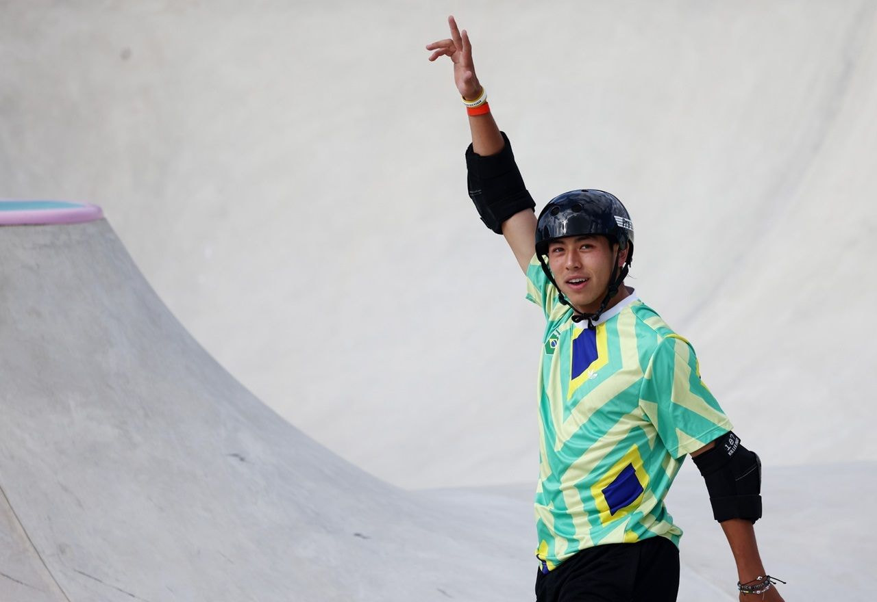 Imagem da noticia Augusto Akio conquista o bronze para o Brasil no skate park masculino