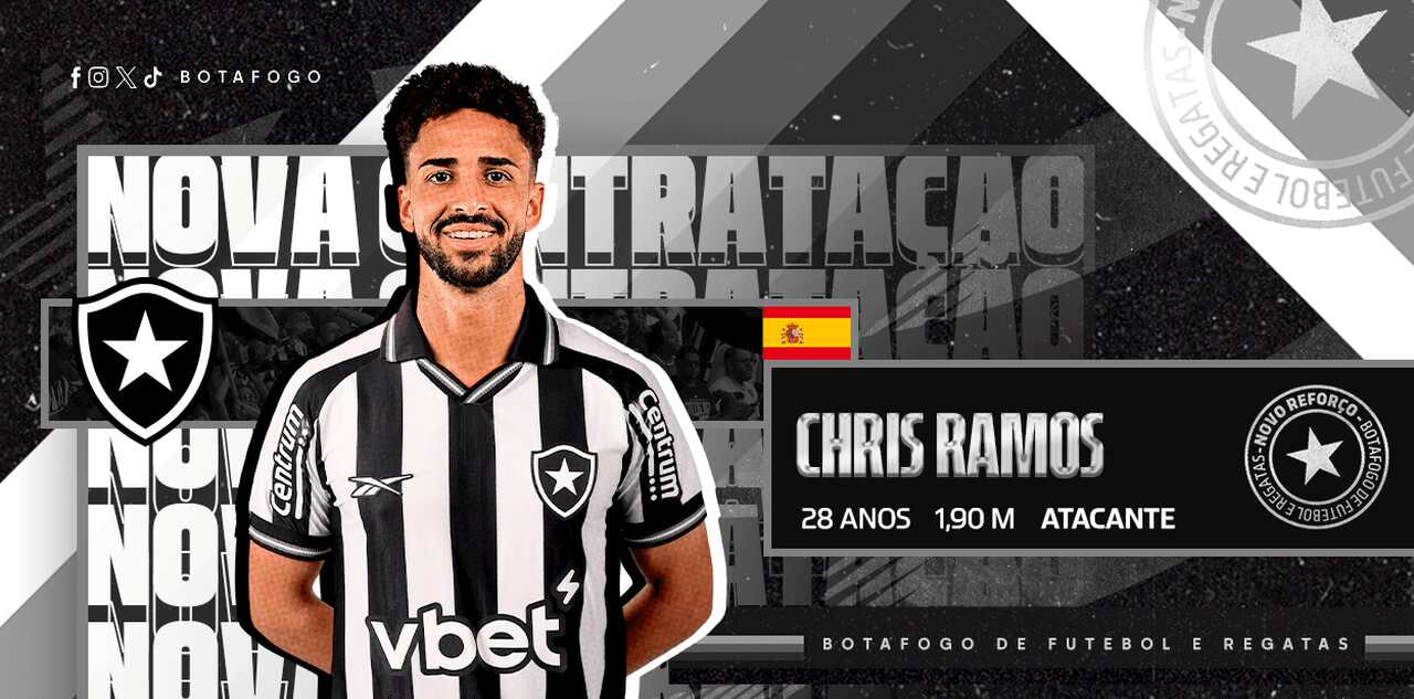 Imagem da noticia Botafogo anuncia a contratação do atacante Chris Ramos, ex-Cádiz