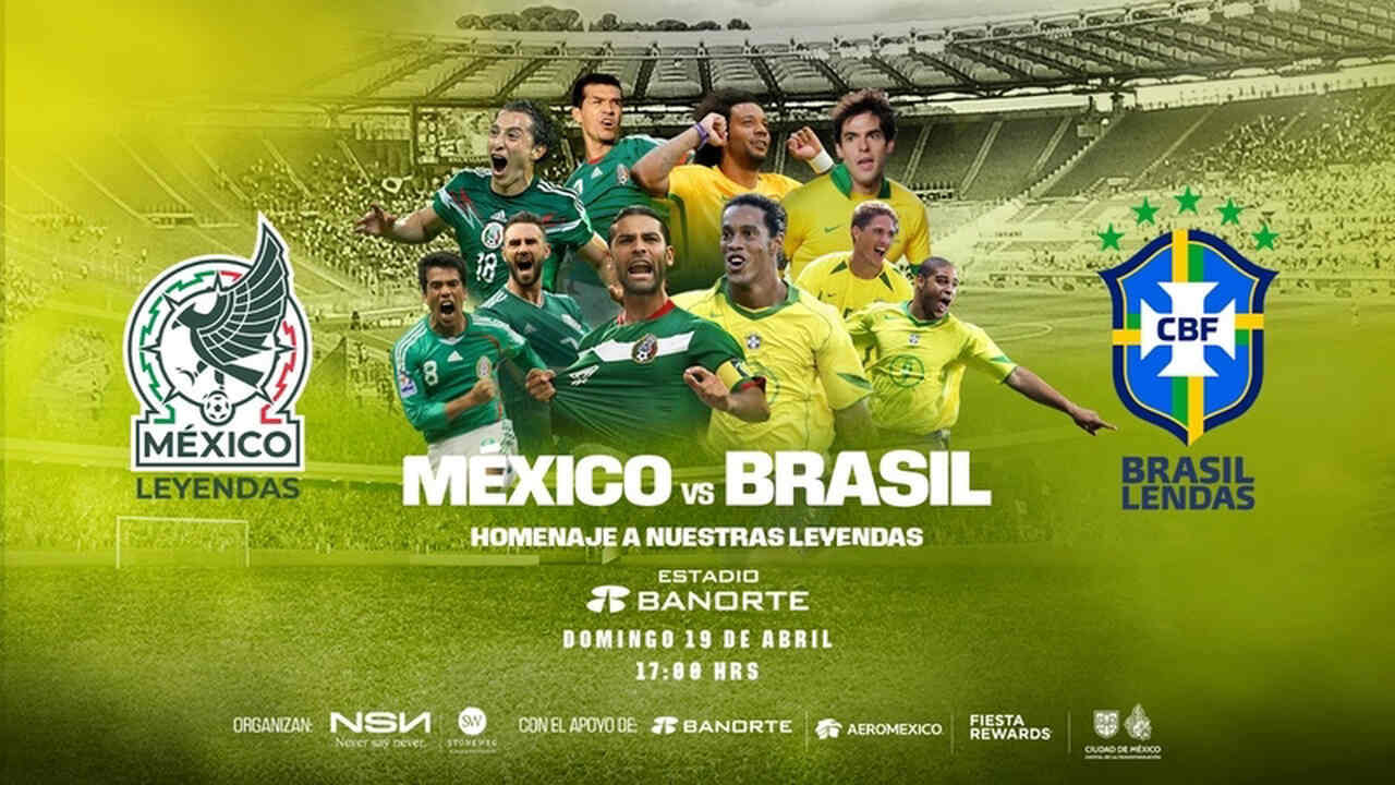 Imagem da noticia Brasil e México anunciam amistoso de Legends, no estádio Azteca