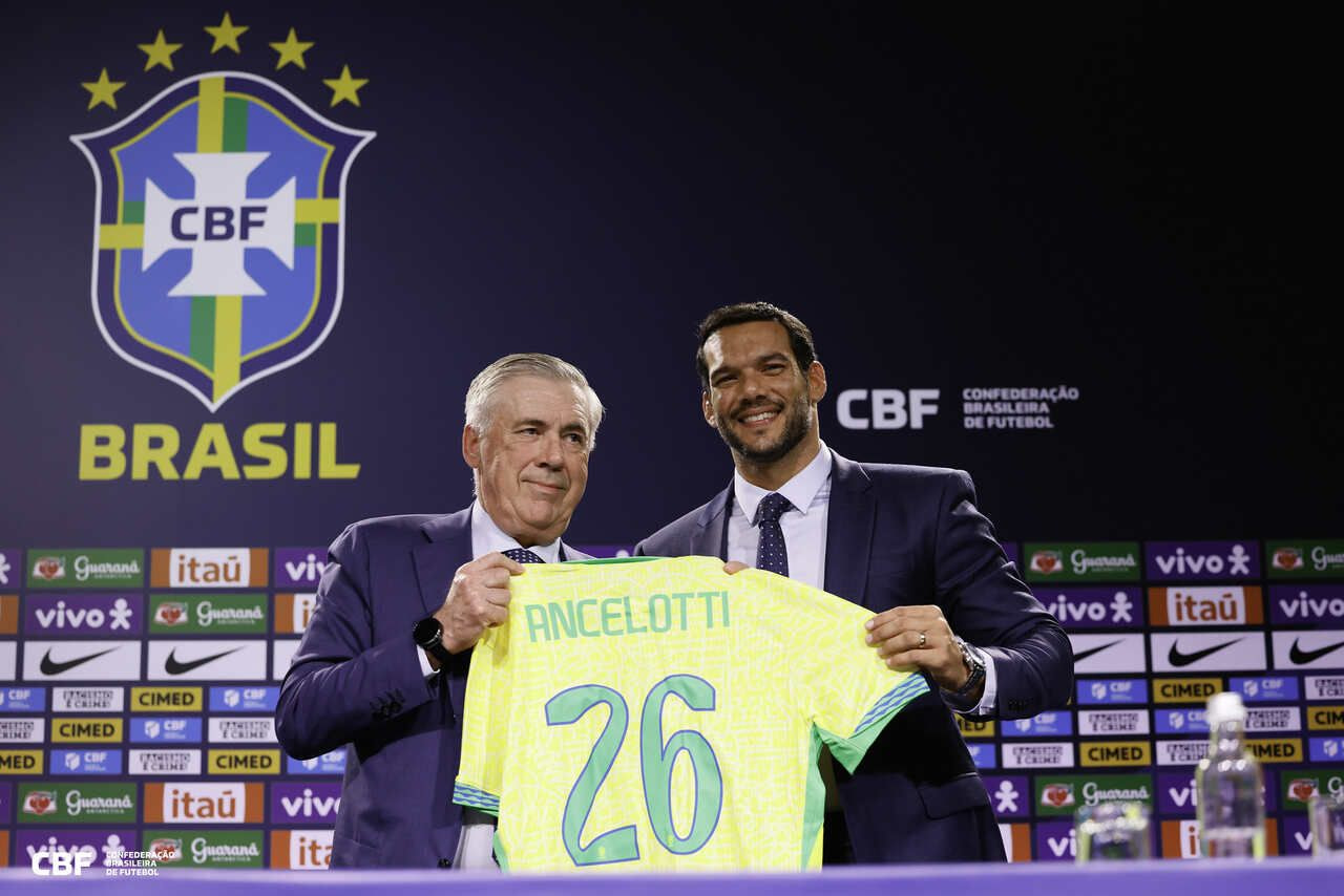 Imagem da noticia Presidente da CBF atualiza sobre renovação de Ancelotti e analisa novela Neymar