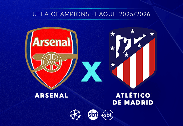 Imagem da noticia SBT transmite Arsenal x Atlético de Madrid pela Champions League