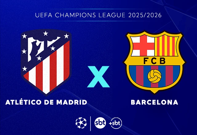 Imagem da noticia SBT transmite Atlético de Madrid x Barcelona nas quartas da Champions