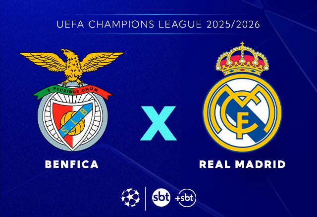Imagem da noticia SBT e +SBT transmitem Benfica x Real Madrid pelos playoffs da Champions