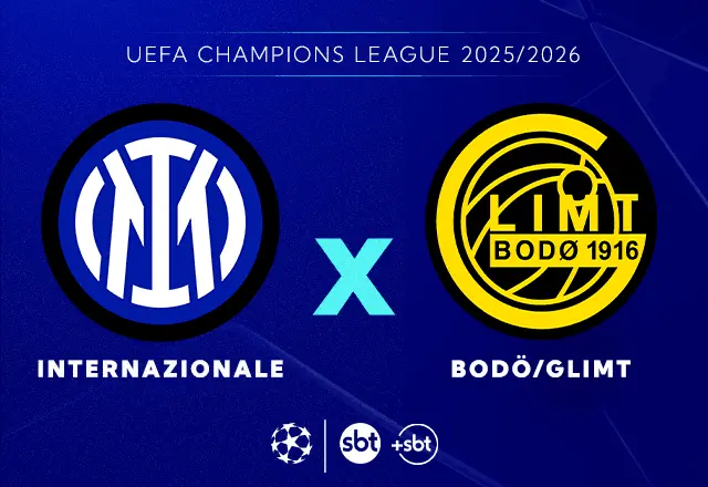SBT e +SBT transmitem Inter de Milão x Bodo/Glimt pelos playoffs da Champions League SBT e +SBT transmitem Inter de Milão x Bodo/Glimt pelos playoffs da Champions League