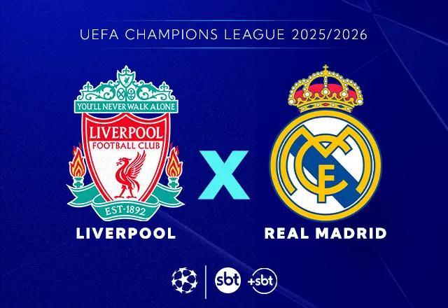 SBT e +SBT transmitem Liverpool x Real Madrid pela Champions League SBT e +SBT transmitem Liverpool x Real Madrid pela Champions League