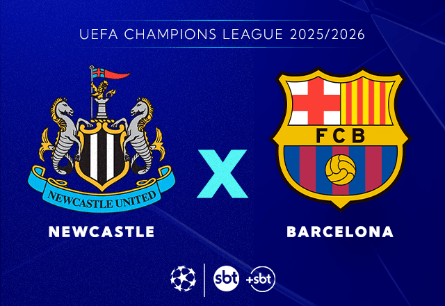 Imagem da noticia SBT e +SBT transmitem Newcastle x Barcelona pelas oitavas da Champions League