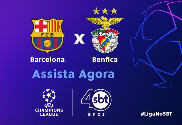 Imagem da noticia Ao vivo: assista Barcelona x Benfica pela Liga dos Campeões