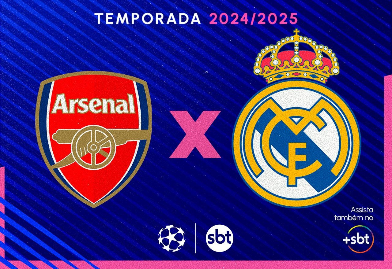 Imagem da noticia SBT transmite Arsenal x Real Madrid pela Champions League