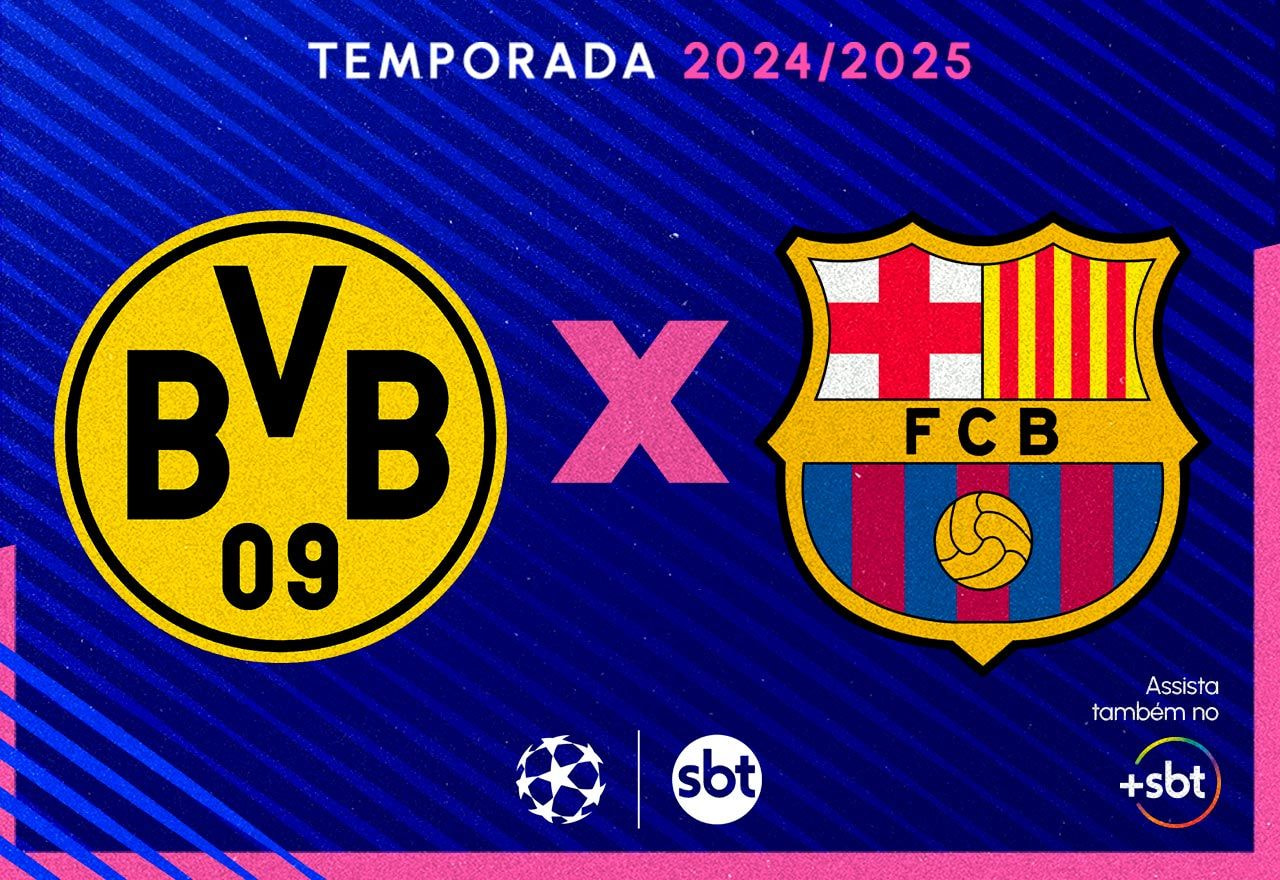 Imagem da noticia SBT transmite Borussia Dortmund x Barcelona pelas quartas da Champions