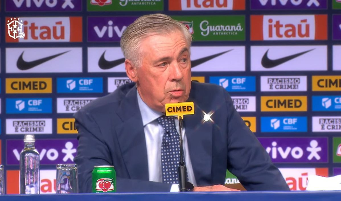 Imagem da noticia Ancelotti justifica ausência de Neymar, fala sobre Vini Jr. e escolha pelo Brasil ao invés da Itália