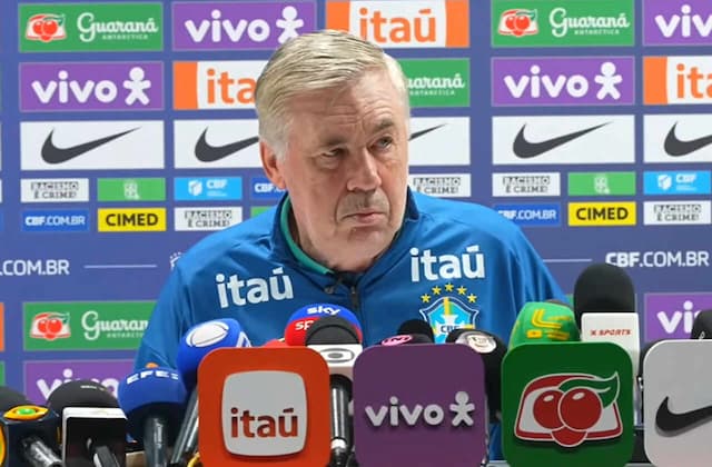 Ancelotti projeta amistosos da seleção na última Data Fifa do ano: "Defender bem é fundamental" Ancelotti projeta amistosos da seleção na última Data Fifa do ano: "Defender bem é fundamental"