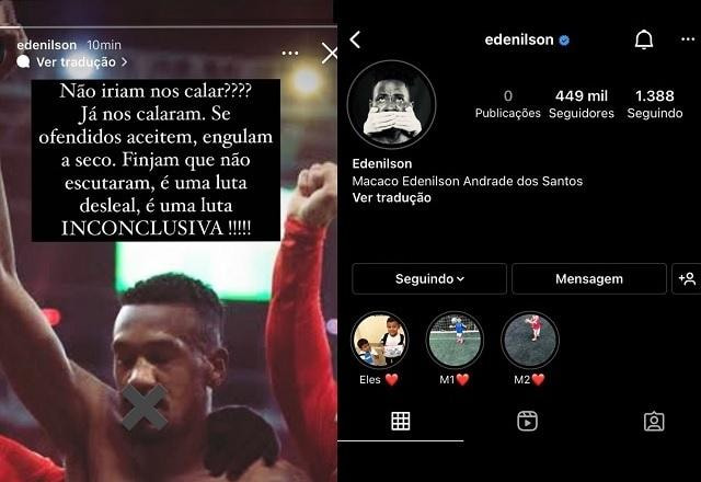 Imagem da noticia Edenilson protesta após perícia inconclusiva sobre racismo: "Luta desleal"