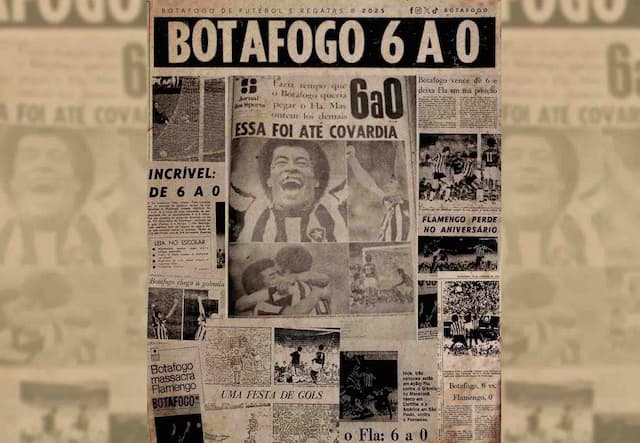 Botafogo provoca Flamengo no aniversário: "Seis gols de presente" Botafogo provoca Flamengo no aniversário: "Seis gols de presente"