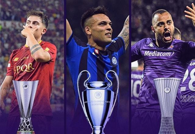 Imagem da noticia Inter, Roma e Fiorentina: futebol italiano renasce com finais continentais
