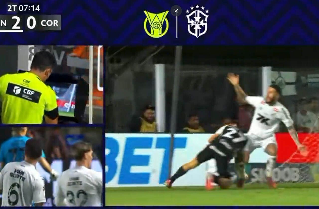 Imagem da noticia CBF divulga vídeo do VAR que confirmou pênalti do Santos contra o Corinthians