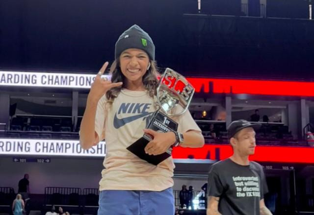 Imagem da noticia Rayssa Leal conquista etapa de Jacksonville da Liga Mundial de Skate