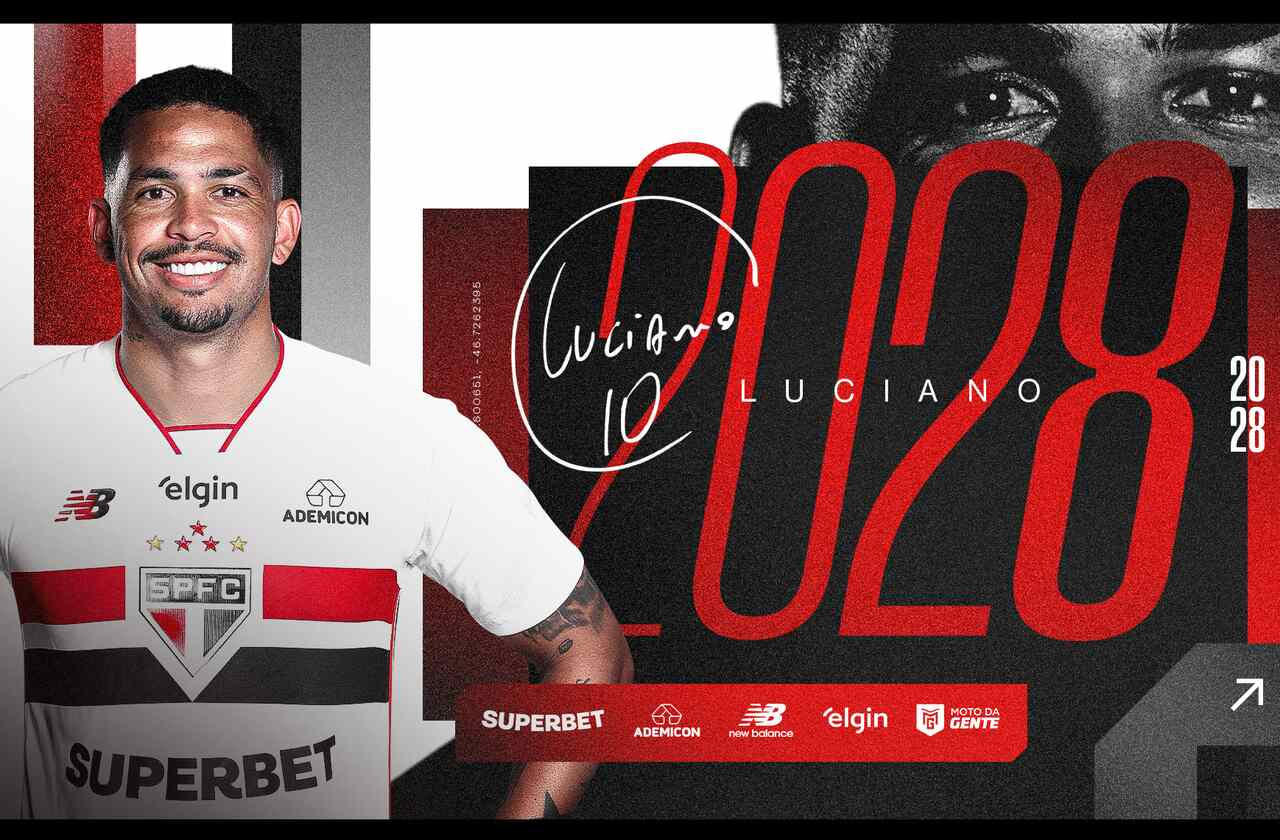 Imagem da noticia São Paulo anuncia renovação de contrato com Luciano até 2028
