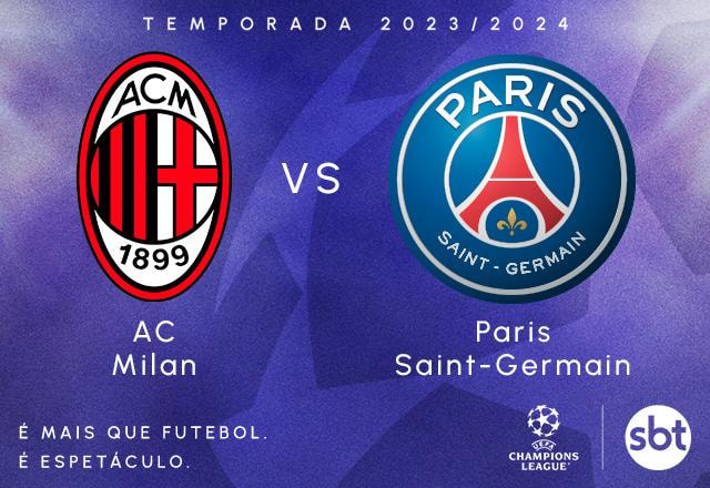 Imagem da noticia SBT transmite Milan x PSG pela fase de grupos da Champions League