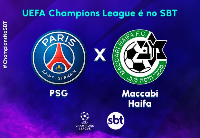 Imagem da noticia SBT transmite PSG x Maccabi Haifa pela Champions League