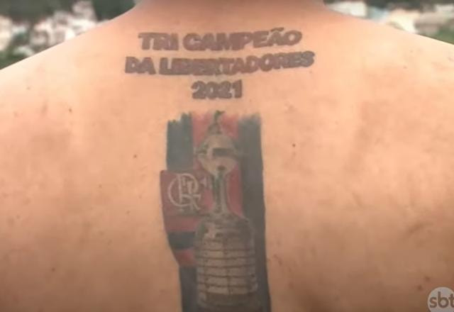 Imagem da noticia Torcedor do Flamengo faz tatuagem de título da Libertadores antes da final