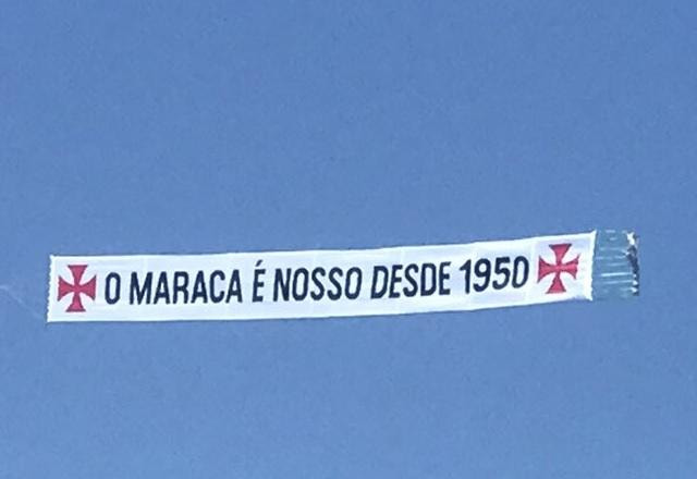 Imagem da noticia Vasco reposta imagem com faixa em avião: "O Maraca é nosso"